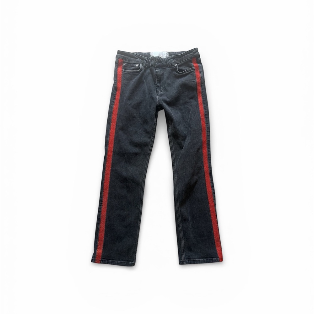 Victoria Beckham Black Jeans with Red Stripe